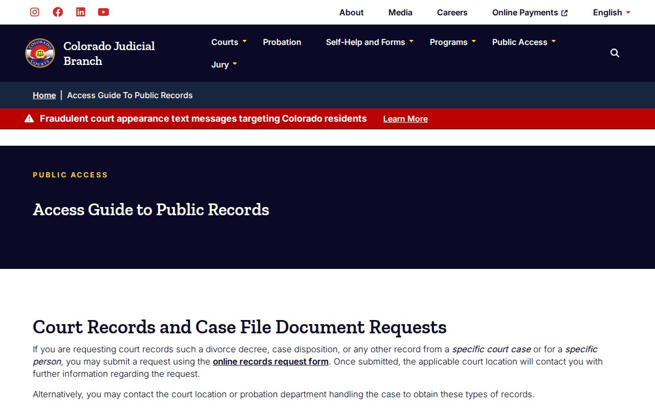Public access limits for Costilla County active warrant records